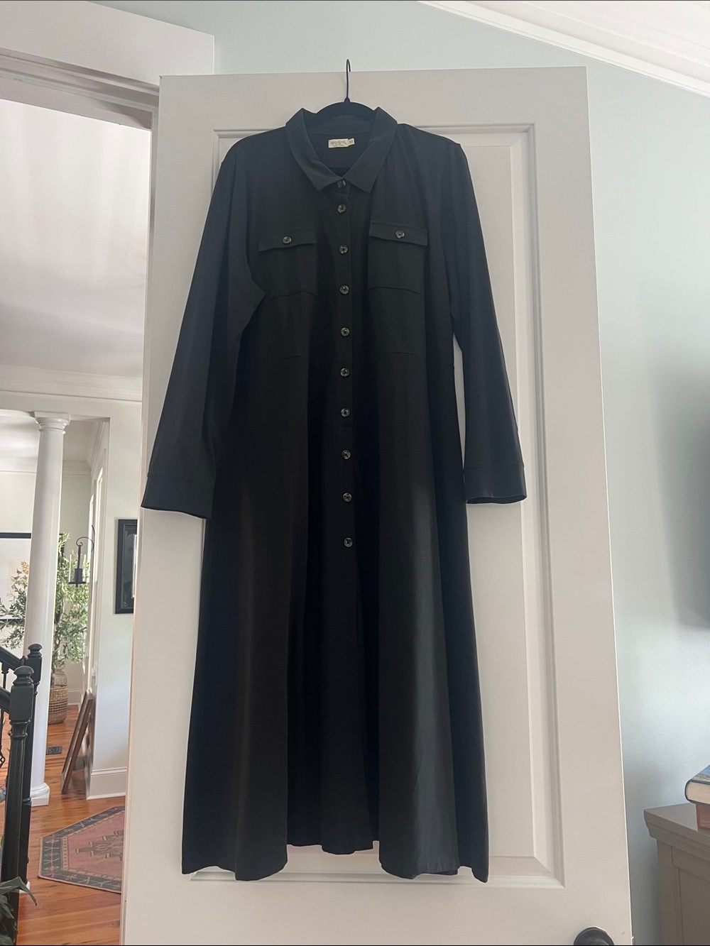 Spartina 449 Black Maxi Shirt Dress
